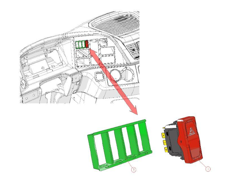 Beiben Dashboard Base Rocker Switch Module