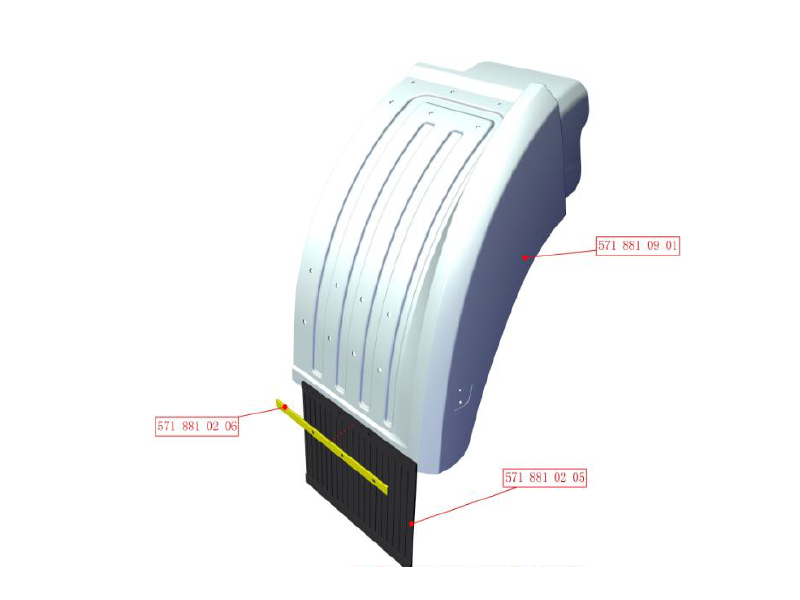 Beiben Right Rear Mudguard