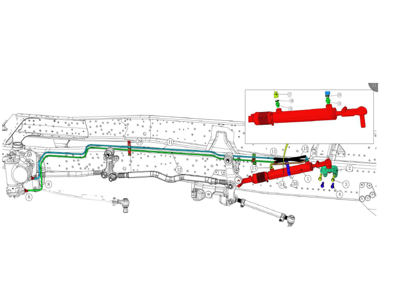 Beiben Second Steering Axle Hydraulic Power Assist