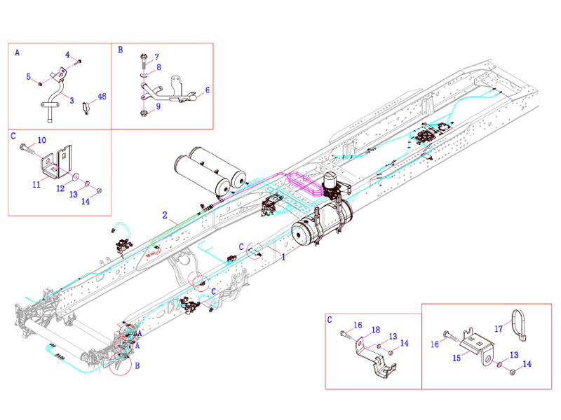 FAW Brake Pipeline Logic Assembly