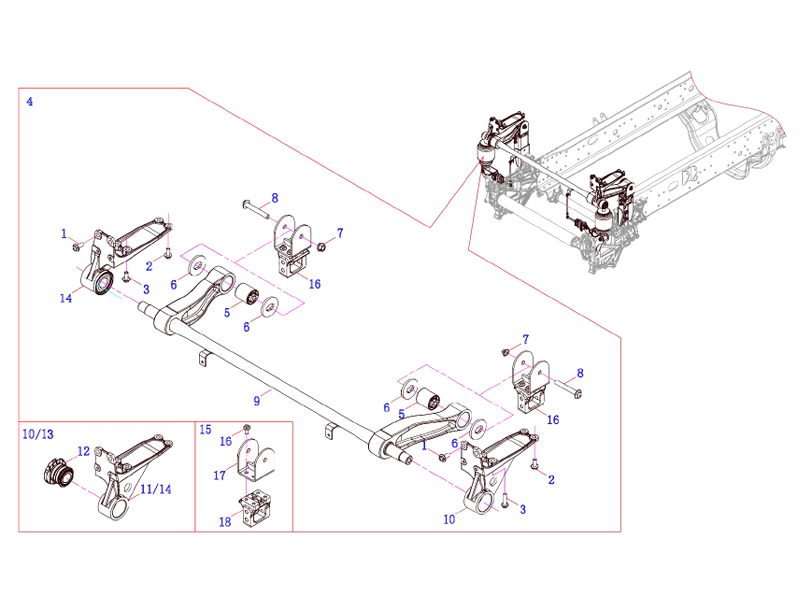 FAW Cab Front Suspension Assembly-Upper Assembly