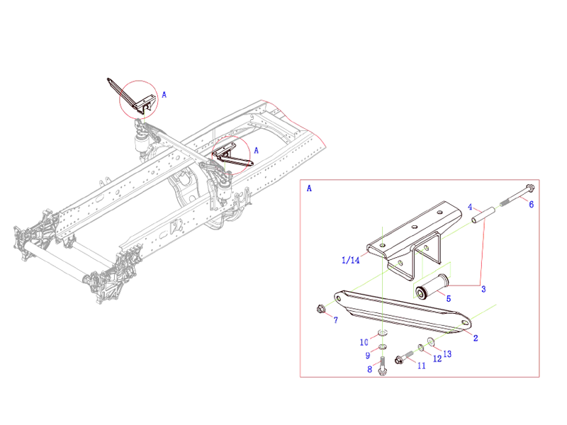 FAW Cab Rear Suspension Assembly(Upper Assembly)