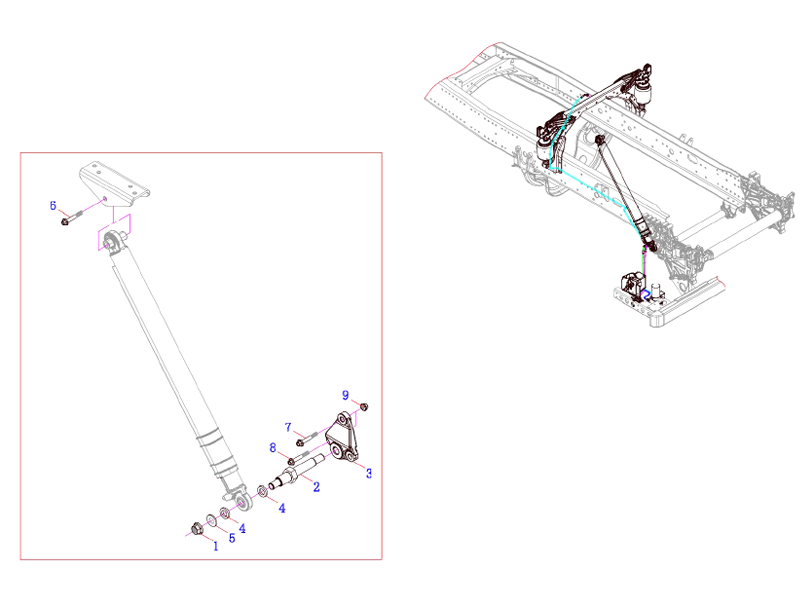 FAW Cab Tipping Support Assembly-Upper Assembly