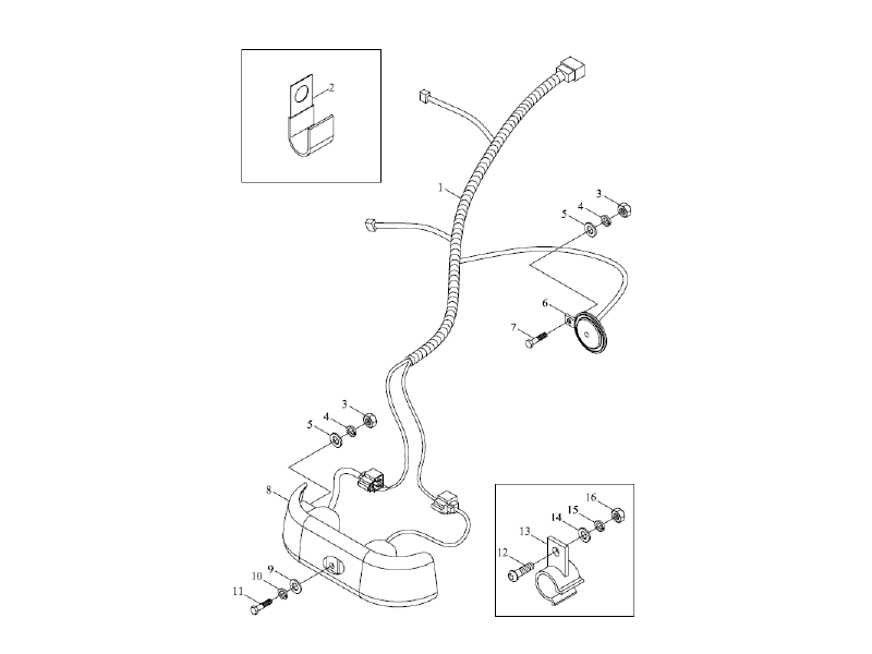 Foton Front Lamp Harness Installation Assembly