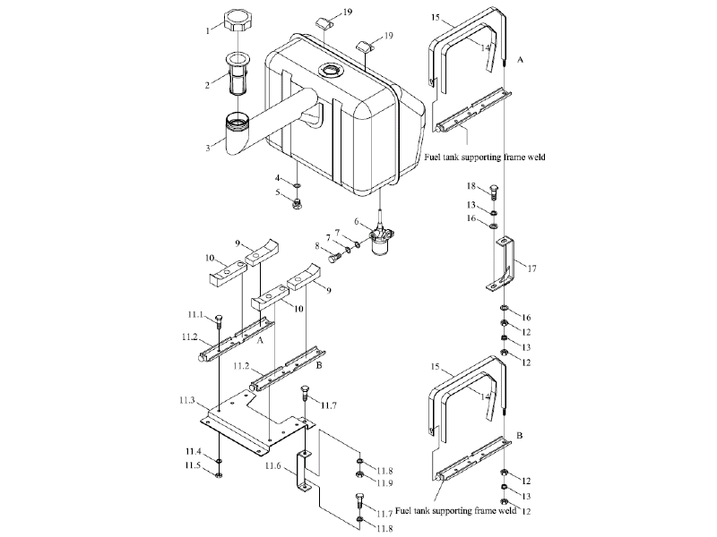 Foton Fuel Tank And Bracket Assembly